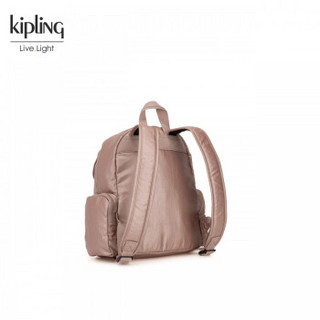 Kipling女款帆布轻便双肩背时尚休闲翻盖前袋书包双肩包|MATTA 漆器玫瑰金