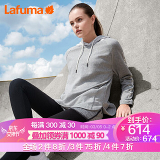 LAFUMA乐飞叶女士秋冬户外健身运动跑步连帽休闲卫衣 LFTS8D752 浅灰色G1 36