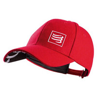 COMPRESSPORT帽子跑步空顶帽运动轻量空顶帽 速干跑步帽男士女运动帽马拉松 冬季羊毛棒球帽红色