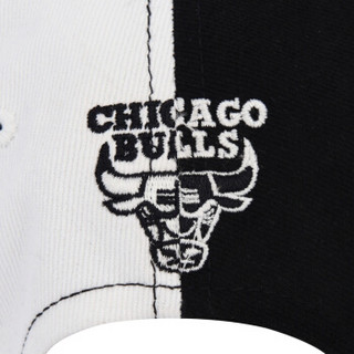 NBA STYLE潮流服饰 公牛队 黑白拼接撞色刺绣百搭弯檐棒球帽子 图片色 均码