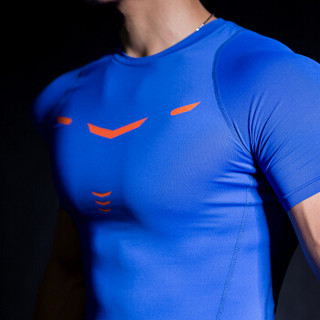 MSGD短袖T恤男子运动训练短袖压缩衣紧身衣 速干高弹健身服 Skydive Blue 风暴蓝 M (现货开售)