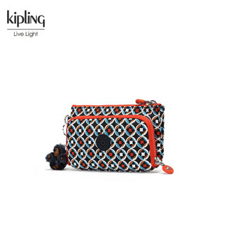 Kipling凯浦林18新款女零钱包K70409时尚印花手拿包手机包 多彩地中海印花