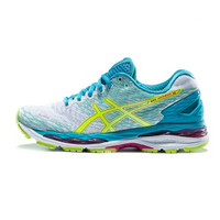 ASICS亚瑟士跑步鞋女运动鞋网面透气跑鞋GEL-NIMBUS 18 T650N-0107 白色/黄色/蓝色 39.5