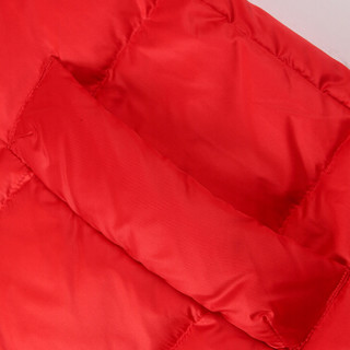 艾莱依女装铆钉立领长袖中长款加厚修身羽绒服ERAL6007D 熔焰红 XXL