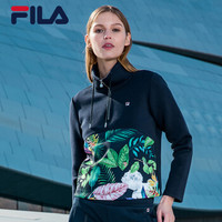 斐乐FILA 套头卫衣女装2018春季新款立领修身运动服 传奇蓝-NV L(成人）