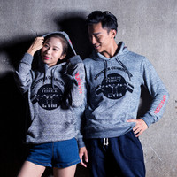 MSGD秋季运动连帽衫带帽卫衣 宽松休闲印花帽衫上衣 花灰色 L(现货开售)