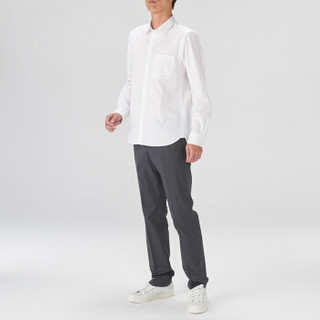 無印良品 MUJI 無印良品  男式 棉水洗 平纹衬衫 白色 XXL