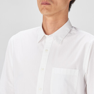 無印良品 MUJI 無印良品  男式 棉水洗 平纹衬衫 白色 XXL