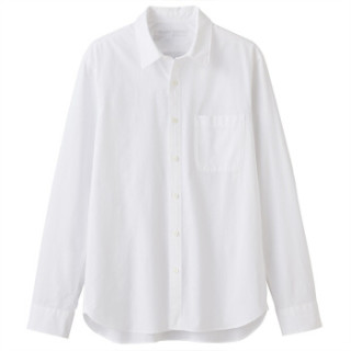 無印良品 MUJI 無印良品  男式 棉水洗 平纹衬衫 白色 XXL