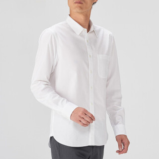 無印良品 MUJI 無印良品  男式 棉水洗 平纹衬衫 白色 XXL