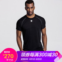 DESCENTE迪桑特 TRAINING系列 男子针织短袖训练T恤 D7121TTS15 黑色-BK L(175/96A)