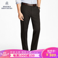 Brooks Brothers/布克兄弟男士微弹通勤休闲长裤1000046113 0004-黑色 3232