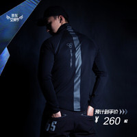 MSGD运动卫衣 男子春季高领斜拉链套头长袖上衣  修身保暖训练上衣 黑色 M(现货开售)