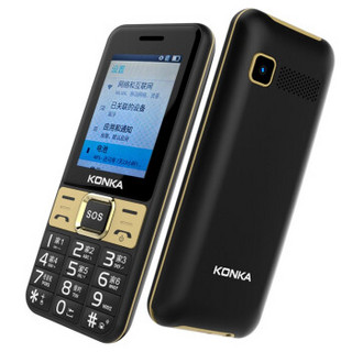 康佳（KONKA） U17 直板老年人手机 全网通4G 移动联通电信 双卡双待手机 典雅金