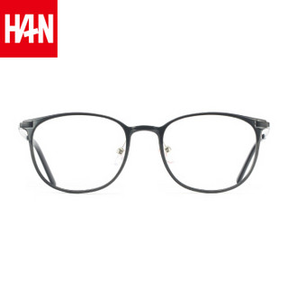 汉（HAN）眼镜框近视眼镜男女款 防辐射护目镜近视光学眼镜框架 49201 经典亮黑 眼镜架