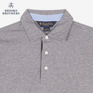 Brooks Brothers/布克兄弟男士棉质简约短袖Polo衫1000044944 0007-浅灰色 XL