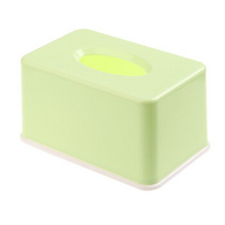 莱朗 家用纸巾盒 客厅塑料彩色抽纸盒办公室创意长方形纸抽盒 绿色