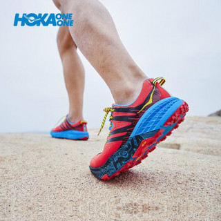 HOKA ONE ONE男飞速羚羊3快羚羊3减震平衡越野跑步鞋耐磨轻便缓冲运动 金莲花黄/辣橙色 US 8 /260mm