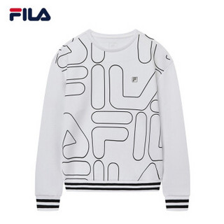 FILA 斐乐官方女套装2019春季新品卫衣针织长裤女装 玉石白-F11W914232FWT，F11W918 155/76A/XS