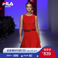 1FILA 米兰时装周ICONIC系列 秀场同款 2019春季新款运动连衣裙女裙 传奇红-RD 165/84A/M