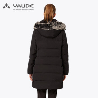 巍德VAUDE2019秋冬户外运动女款防水防风保暖中长款羽绒防漏绒外套1128152 黑色 XXS