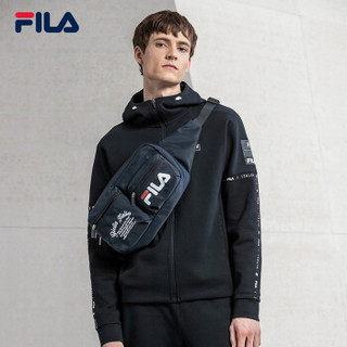 FILA 斐乐 男子套装2019春季新品休闲运动针织连帽外套直筒裤男裤 深黑-F11M914504FBK,F11M9176 185/104A/XXL