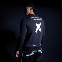 MSGD卫衣男 春季运动太空棉套头长袖上衣 黑色 M(现货出售)