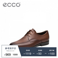 ECCO爱步时尚正装皮鞋方头德比鞋复古男鞋 埃丁伯632694 琥珀色63269401112 41