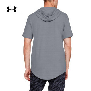 安德玛官方 UA Sportstyle男子运动连帽短袖T恤 Under Armour-1323397 灰色035 XXL