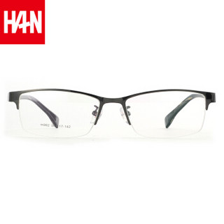 汉（HAN）近视眼镜框男女款 商务时尚光学眼镜架成品眼镜潮 M982 枪灰色 配1.60非球面变灰色镜片(0-800度)