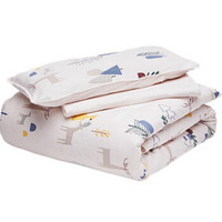 棉花堂婴儿床上用品纯棉三件套秋冬宝宝幼儿园儿童被罩床单枕头套 雾林童话 150*120cm