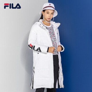 FILA（斐乐）女羽绒服冬季新款运动休闲时尚简约长羽绒服女 标准白A-WT 170/88A/L