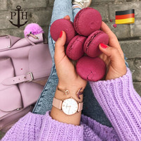PAULHEWITT德国品牌手表女百搭简约时尚潮流石英腕表牛皮表带PH 粉带玫瑰金白盘