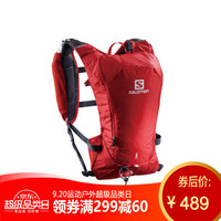 Salomon 萨洛蒙户外跑步防撕裂防水面料背包 AGILE 6 SET  配2个500ML软水瓶 樱桃莓401647 20升以下