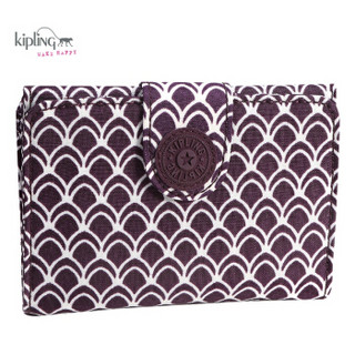 Kipling凯浦林女包时尚短款女士钱包K15068 紫色鳞片印花