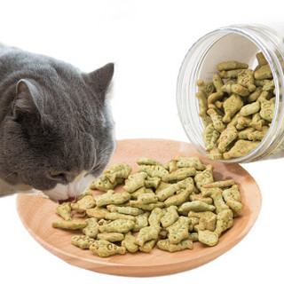 神经猫 猫零食 猫薄荷小鱼饼干 原味 100g