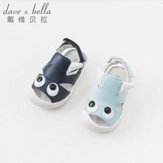 davebella戴维贝拉夏新款儿童凉鞋男女宝宝卡通魔术贴凉鞋子 藏青色 170(鞋内长17.3cm)
