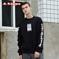Kappa卡帕 男款运动卫衣套头衫休闲圆领长袖外套|K0852WT87D 黑色-990 M