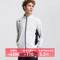 DESCENTE迪桑特 SLIM FIT修身版型 男子针织跑步外套 D8231RFT45 浅灰色 XL(180/100A)