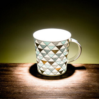 丹侬（dunoon）英国进口创意设计系列水杯 骨瓷马克杯咖啡水情侣黄金国庆商务礼品320ML 彩色棋盘