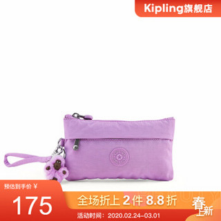 Kipling女款帆布轻便手提新款时尚潮流零钱附件包|NIYLAH 粉紫色