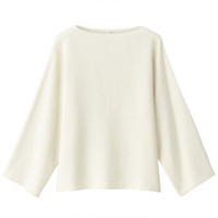 無印良品 MUJI 無印良品 女式 双面 蝙蝠袖毛衣 米白色 M-L