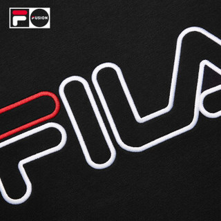 1FILA FUSION 斐乐 男子卫衣 2019秋季新款休闲卫衣时尚宽松套头衫 黑色-BK 180/100A/XL