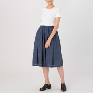 無印良品 MUJI 無印良品  女式 棉罗纹编织圆领短袖T恤 白色 M