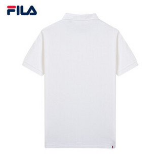 FILA 斐乐官方 男子T恤2019春季新款短袖POLO衫 标准白-WT 180/100A/XL