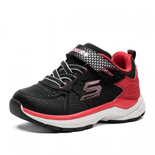 SKECHERS 斯凯奇 BOYS系列 小童透气运动鞋 97541N 黑色/红色 20.5