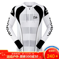 DAIWA达亿瓦 19款男士防晒服 DE-5609 户外速干连帽防晒衣 长袖外套防晒透气速干钓鱼服 黑色 L