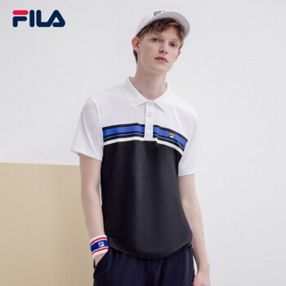 1FILA 斐乐官方 男子短袖polo衫 2019夏季新款运动休闲翻领短袖衫 RD宝蓝-NV 175/96A/L