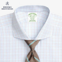 Brooks Brothers/布克兄弟修身免熨间隔条纹正装衬衫1000043512 4007-浅绿格纹 17/35