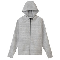 無印良品 MUJI 無印良品 男式 棉混双层编织 不易沾水连帽衫 白色 M